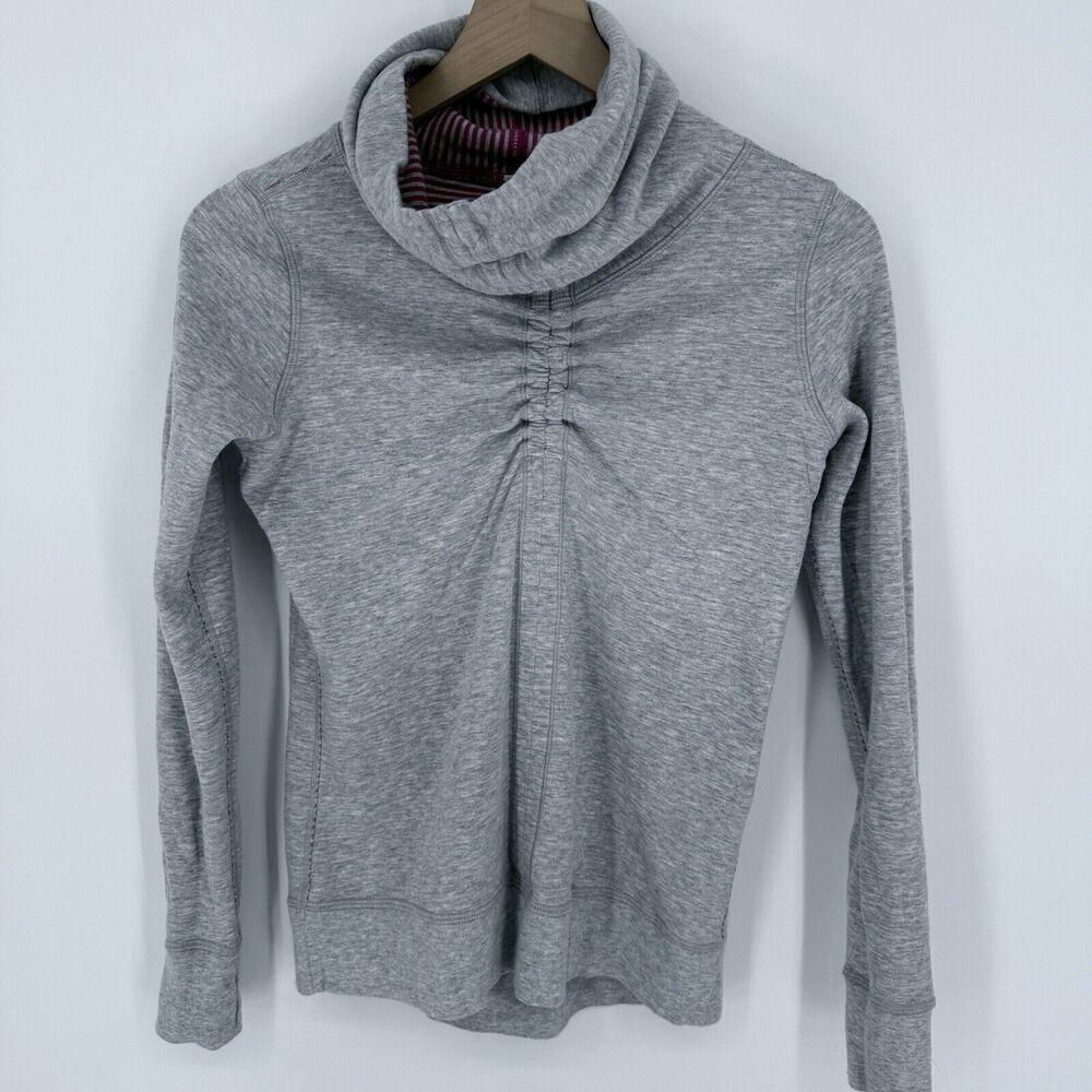 Lululemon In A Cinch Gray Reversible Drawstring Come Neck Sweatshirt Size 4